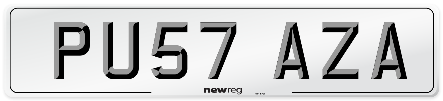 PU57 AZA Number Plate from New Reg